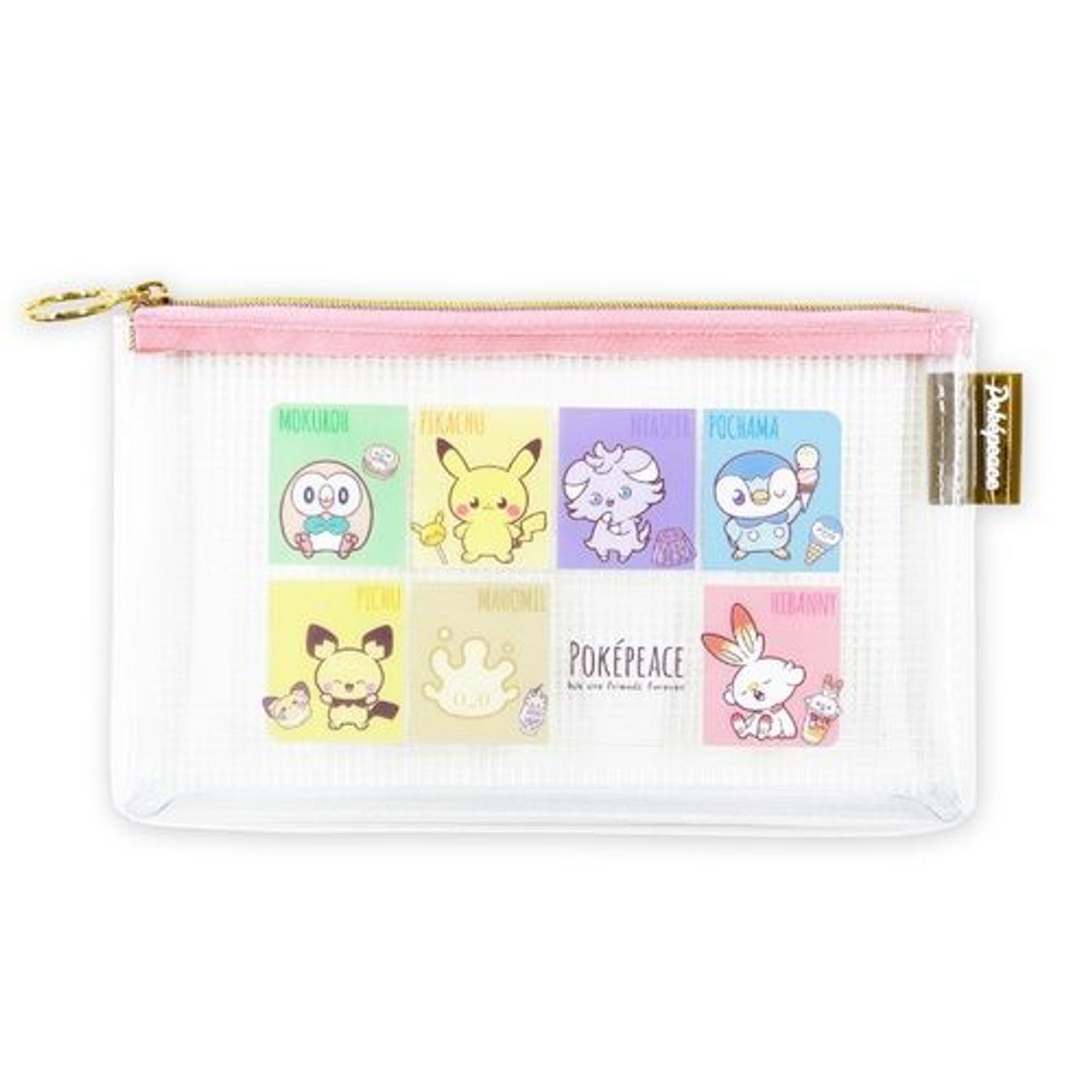 POKÉMON© Clear Zipper Pouch (Pink/Yellow) (Japan Edition)
