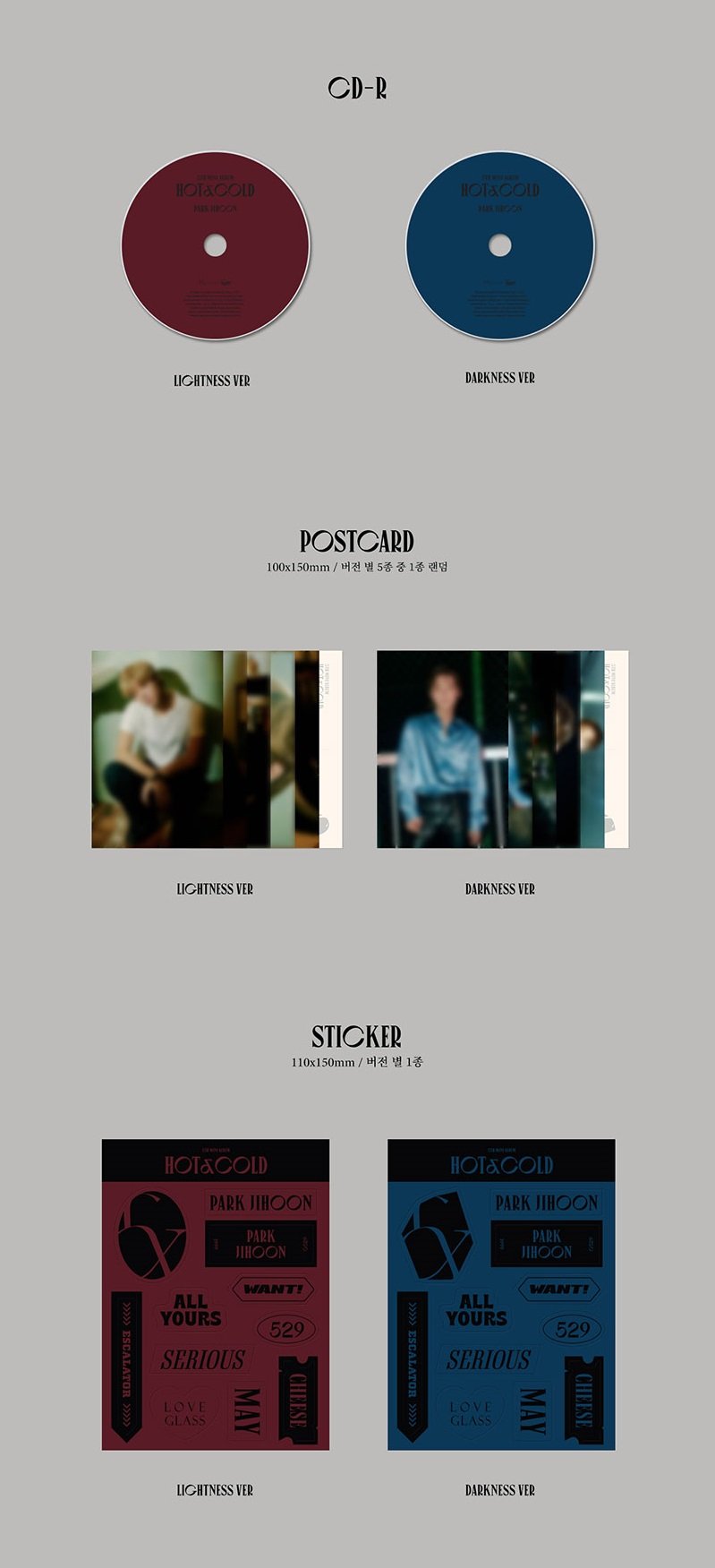 Park Ji Hoon Mini Album Vol. 5 - HOT & COLD (Random Version)