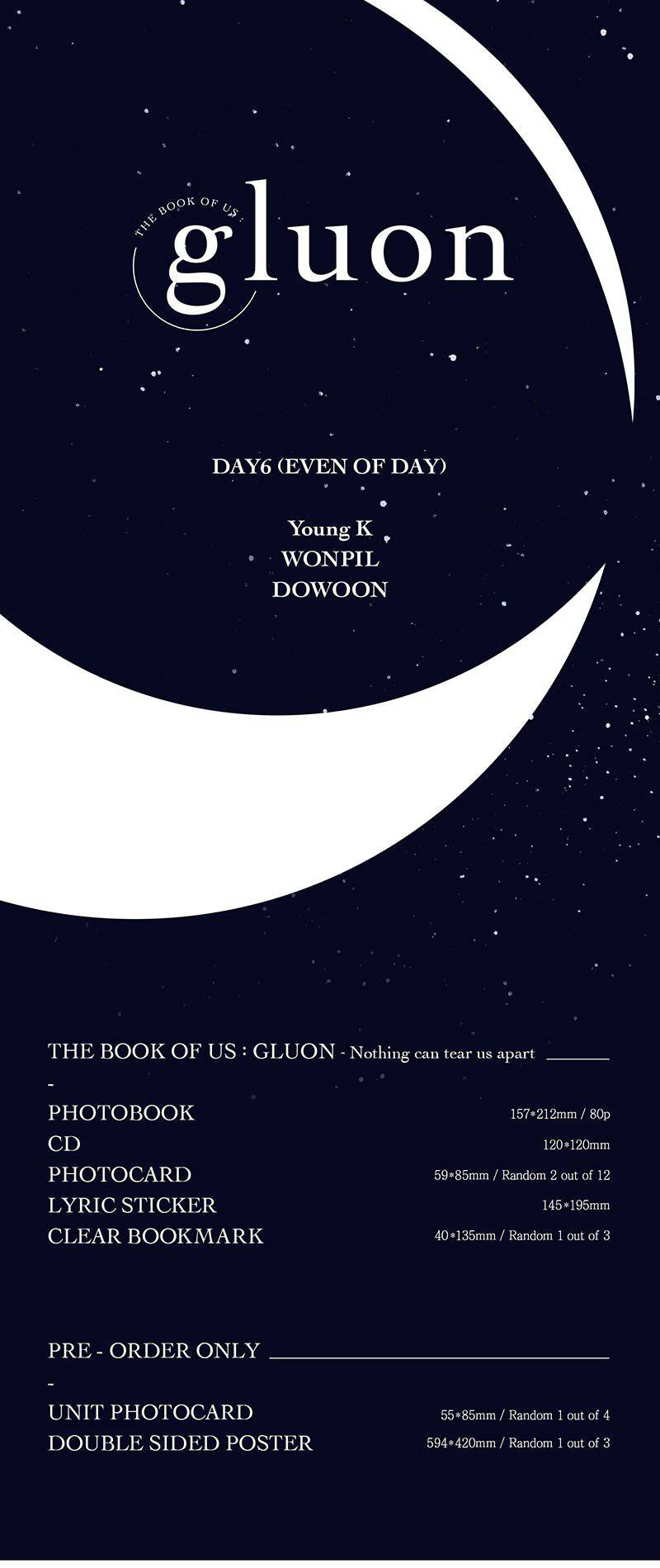 DAY6 (EVEN OF DAY) MINI ALBUM VOL. 1 - THE BOOK OF US : GLUON – NOTHING CAN TEAR US APART