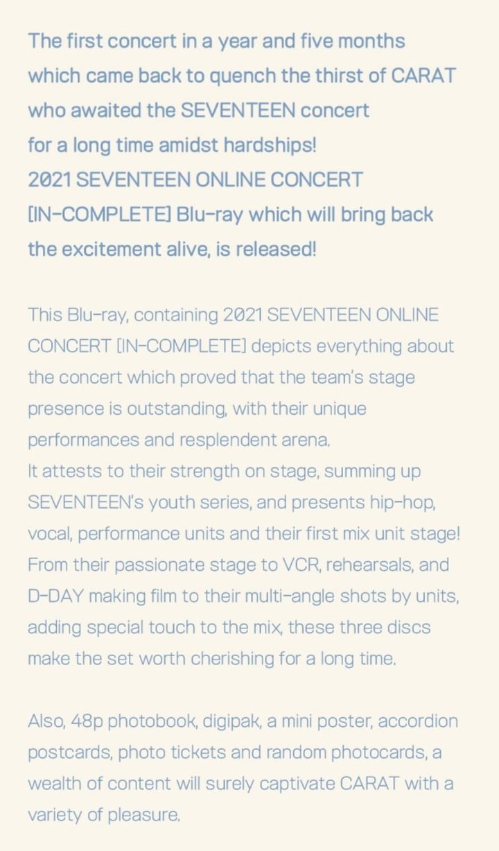 SEVENTEEN 2021 ONLINE CONCERT IN-COMPLETE (BLU-RAY) (KOREA VERSION)
