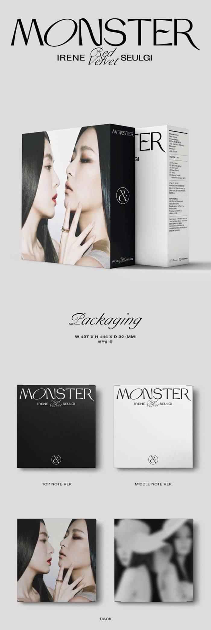 RED VELVET - IRENE & SEULGI MINI ALBUM VOL. 1 - MONSTER