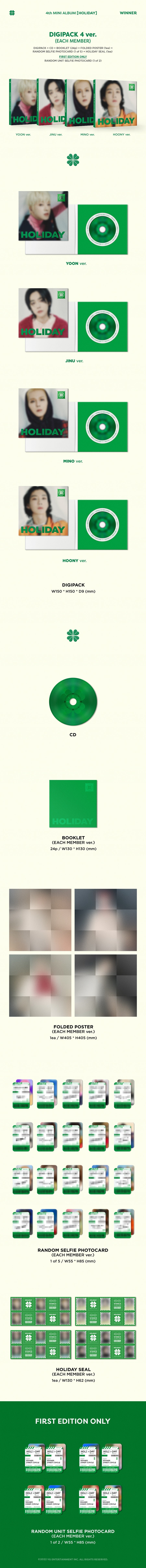 WINNER Mini Album Vol. 4 - HOLIDAY (DIGIPACK version)