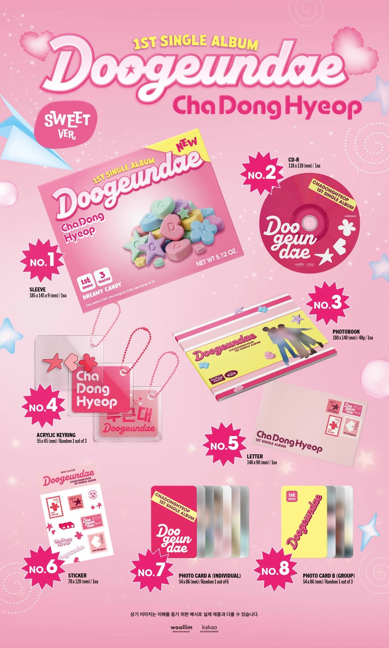 CHADONGHYEOP (DRIPPIN) 1ST SINGLE ALBUM - DOOGEUNDAE (SWEET VER.)