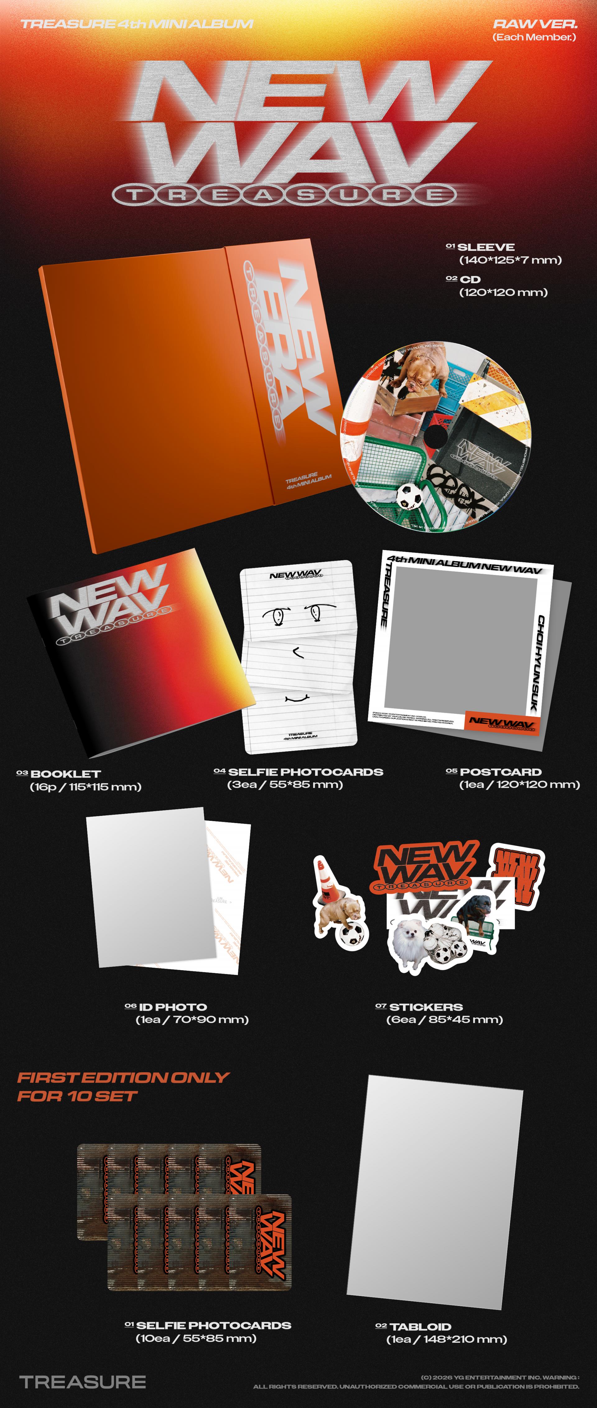TREASURE 4TH MINI ALBUM - NEW WAV (RAW VER.)