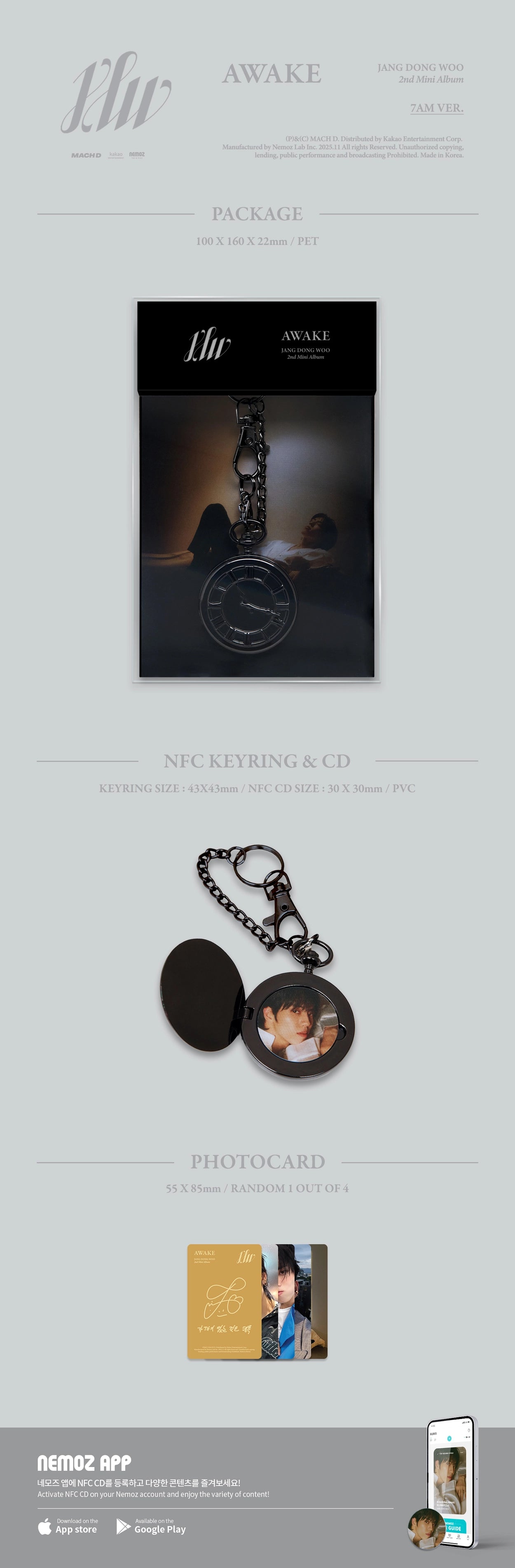 JANG DONG WOO 2ND MINI ALBUM - AWAKE (7AM VER.)