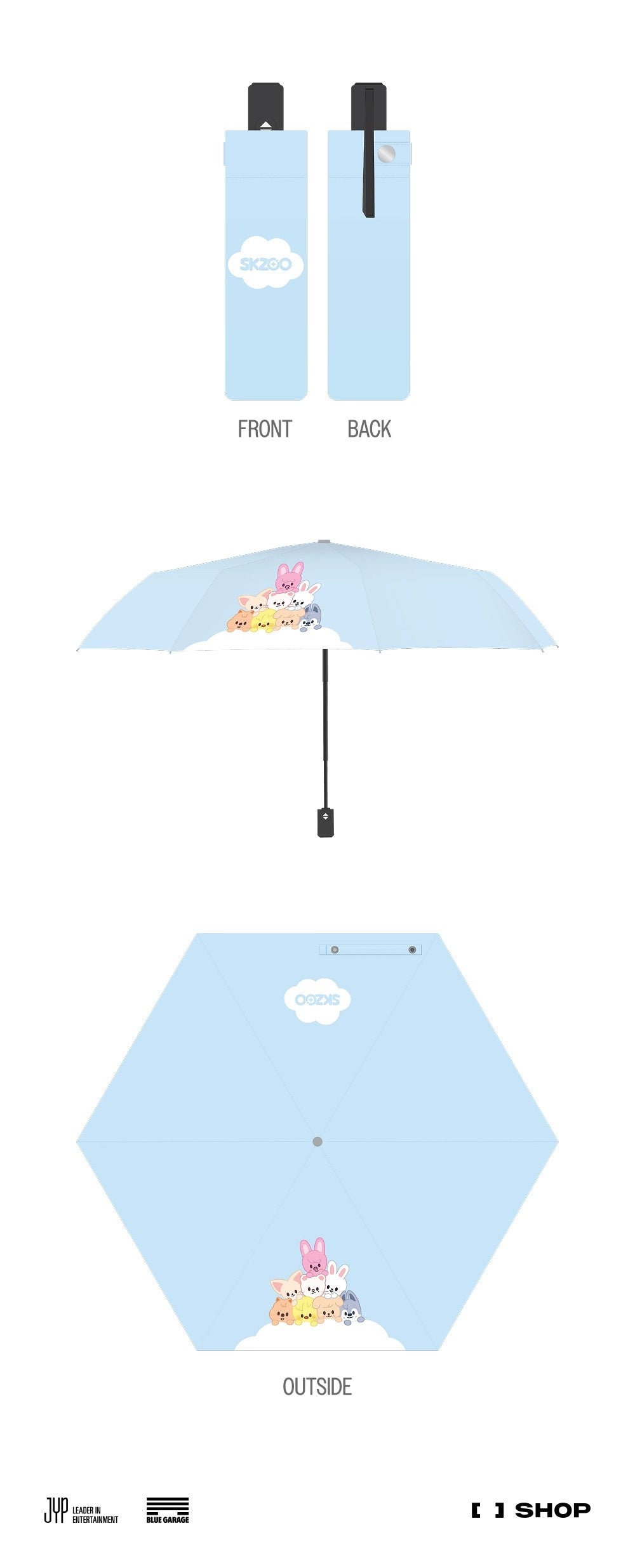 STRAY KIDS - DOMINATE : CELEBRATE POP-UP STORE MD - SKZOO FOLDING SUN UMBRELLA