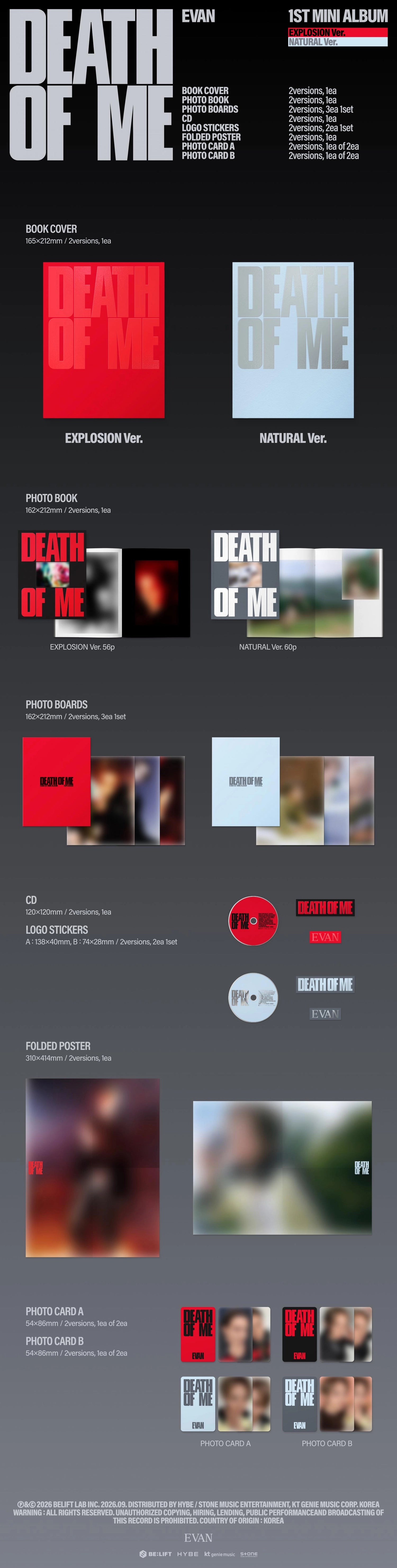 EVAN 1ST MINI ALBUM - DEATH OF ME