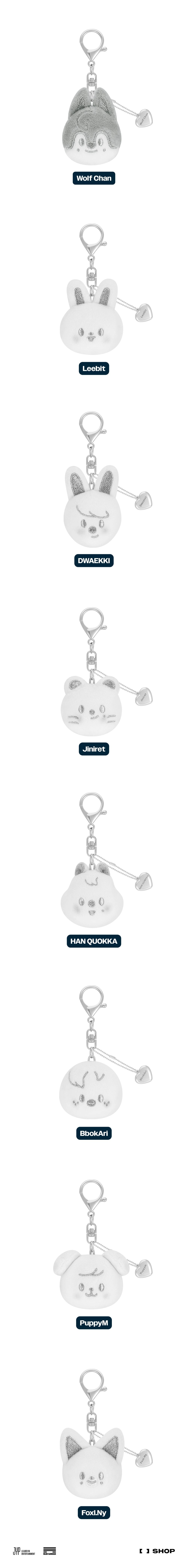 STRAY KIDS - DOMINATE : CELEBRATE POP-UP STORE MD - SKZOO FACE KEYRING SILVER VER.