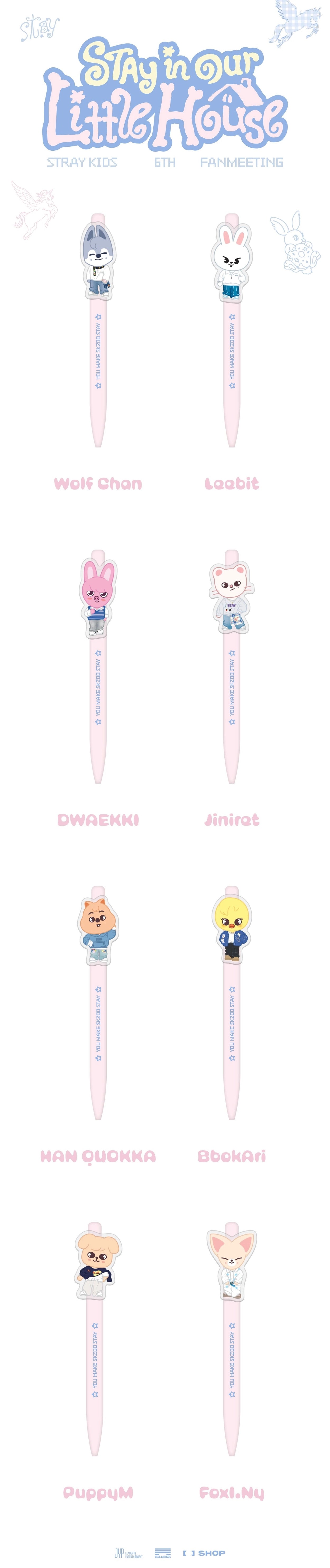 STRAY KIDS - 6TH FANMEETING [STAY IN OUR LITTLE HOUSE] SKZOO GEL PEN OFFICIAL MD