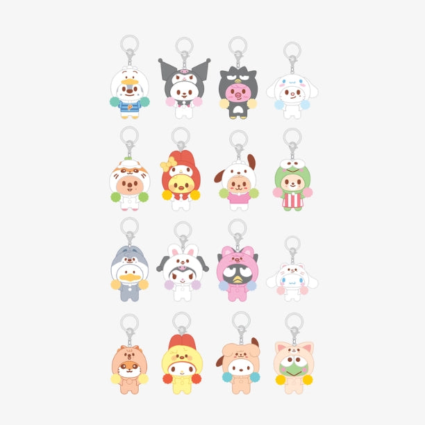 SECRET FLOCKED FIGURE KEYRING (CHEER UP VER.) - SKZOO X SANRIO CHARACTERS (RANDOM)