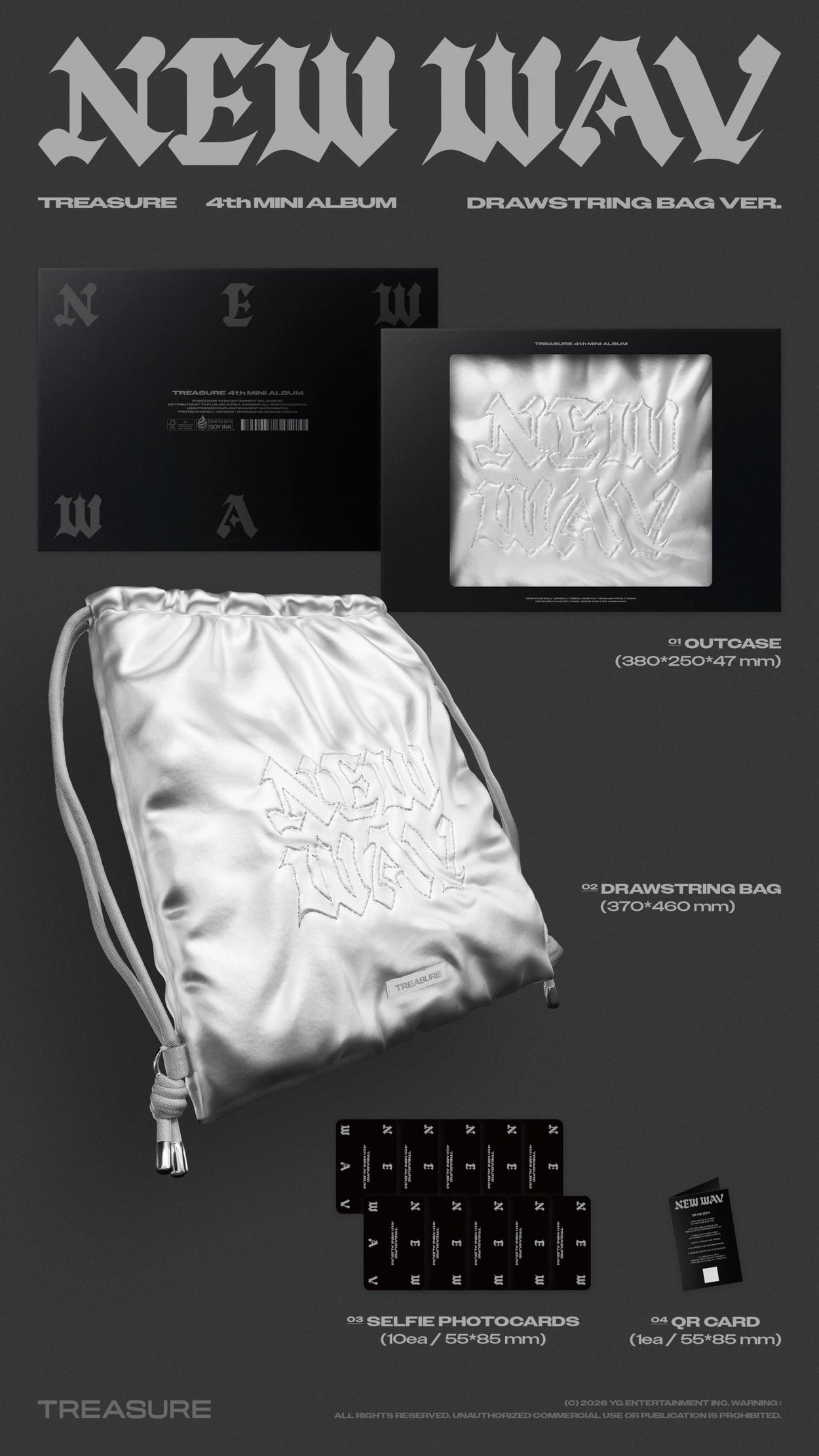 TREASURE 4TH MINI ALBUM - NEW WAV (DRAWSTRING BAG VER.) (LIMITED EDITION)
