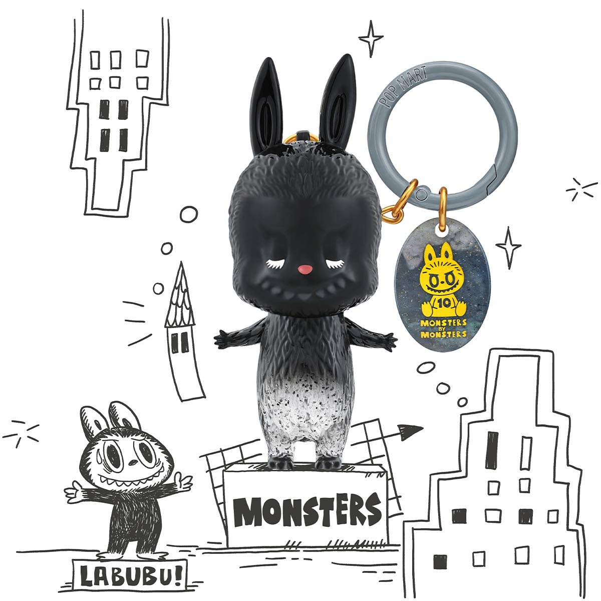 POP MART Authentic THE MONSTERS Labubu 10th Anniversary Series Keychai
