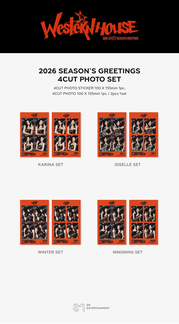 AESPA - 2026 SM ARTIST SEASON'S GREETINGS 4CUT PHOTO SET