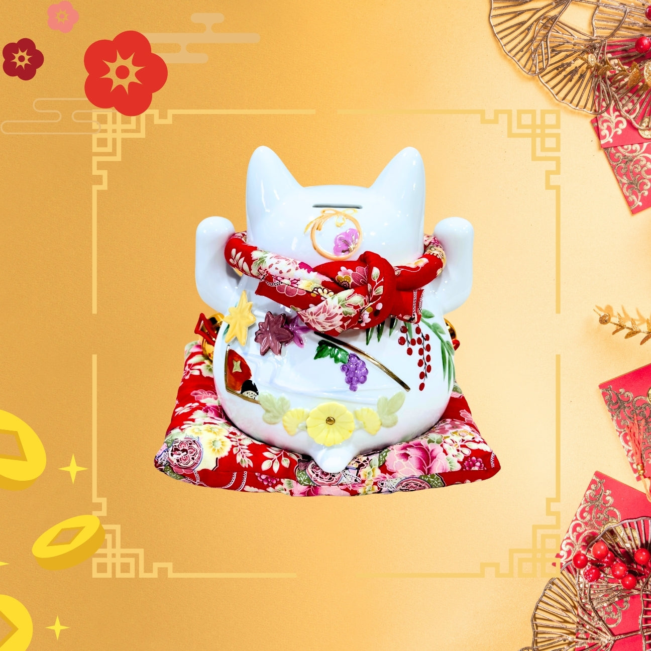 Lucky Cat 大花季招財貓 20cm