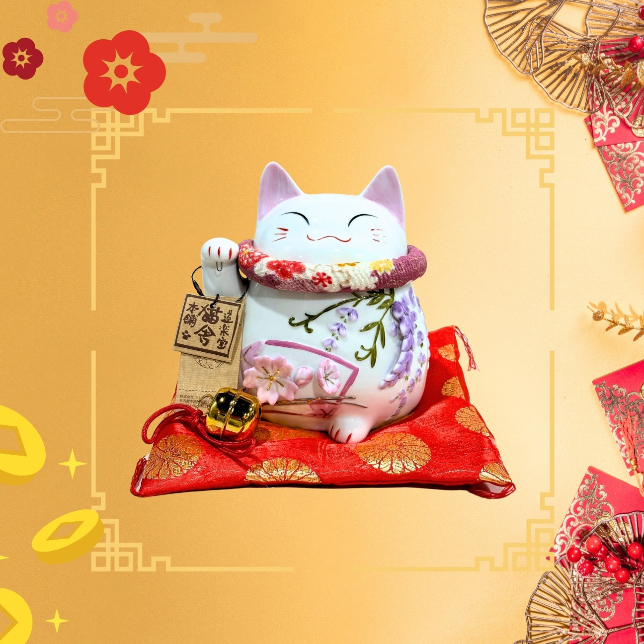 Lucky Cat 紫滕招財貓 20cm