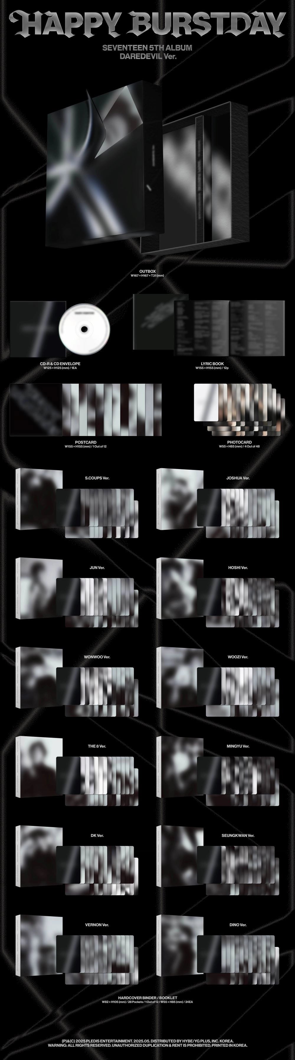 SEVENTEEN 5TH ALBUM - HAPPY BURSTDAY (DAREDEVIL VER.)