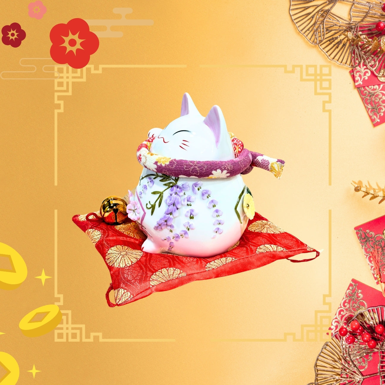 Lucky Cat 紫滕招財貓 20cm