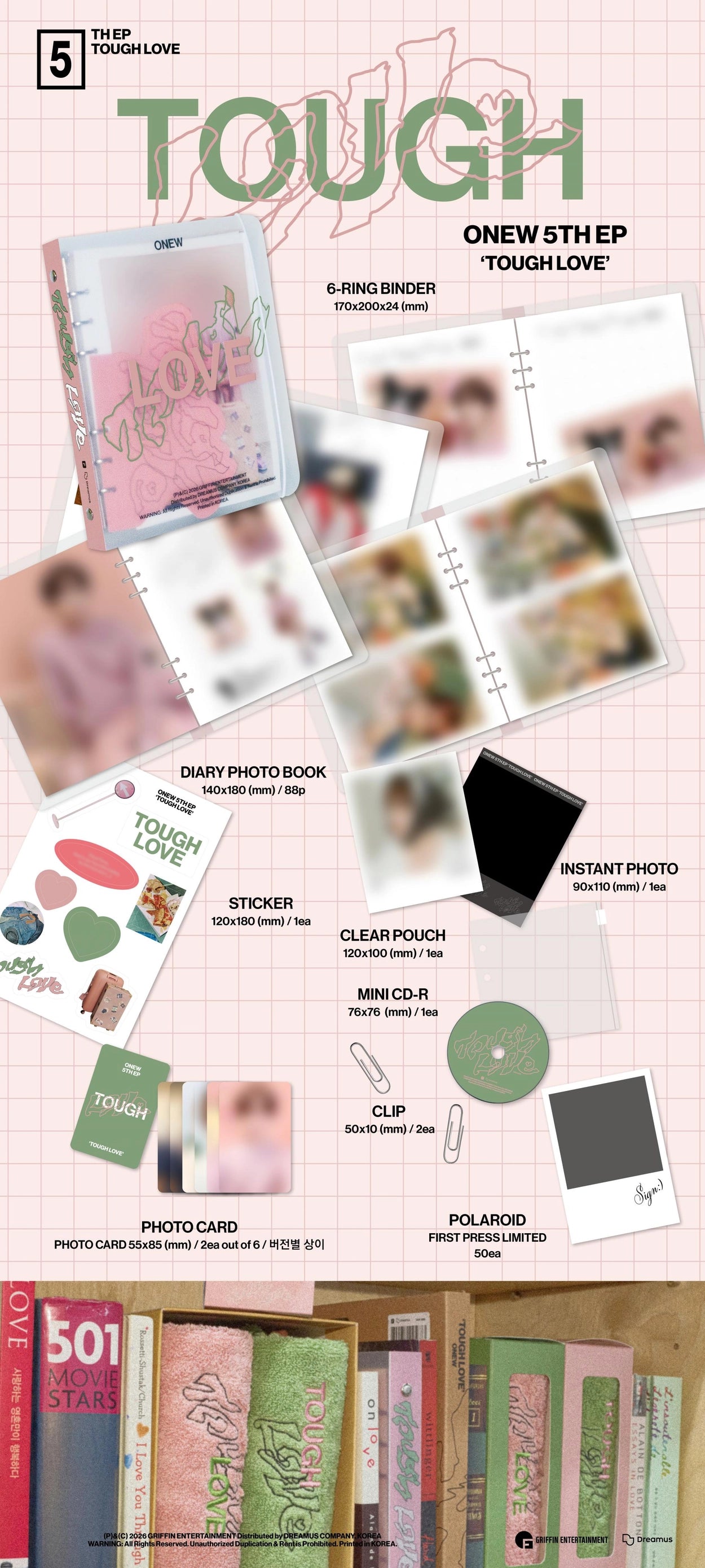 ONEW 5TH MINI ALBUM - TOUGH LOVE (NOTE VER.)
