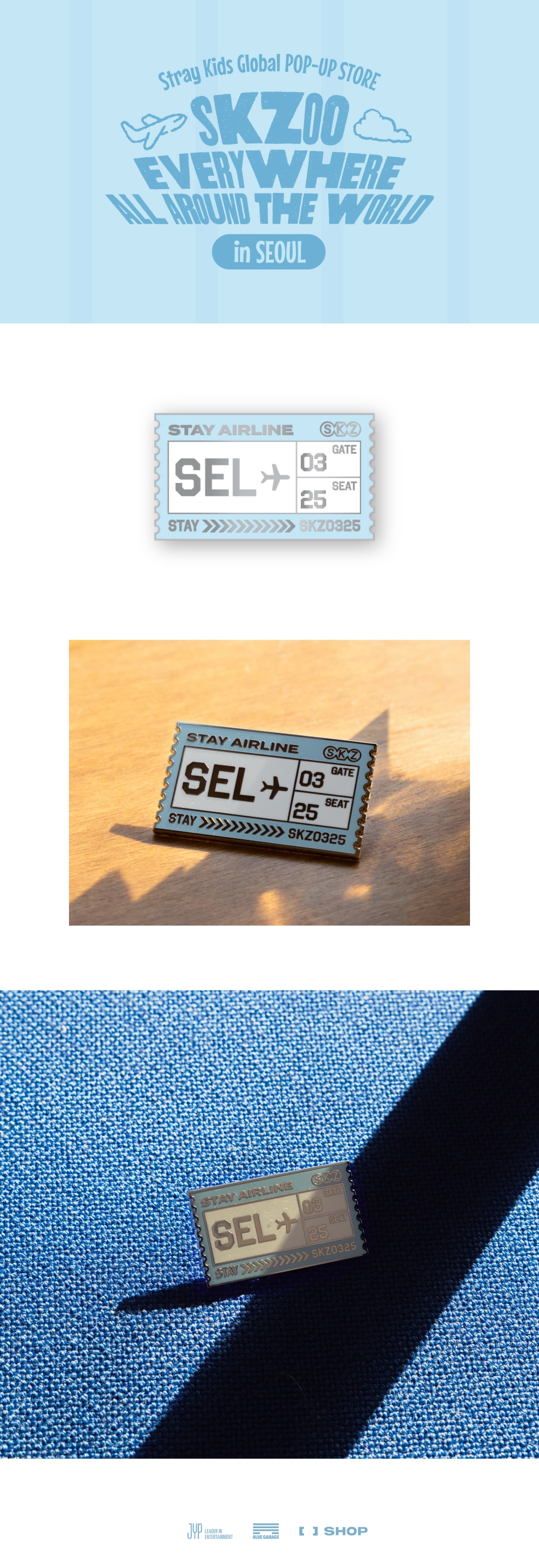 STRAY KIDS - METAL BADGE SEOUL Ver. - SKZOO EVERYWHERE ALL AROUND THE WORLD