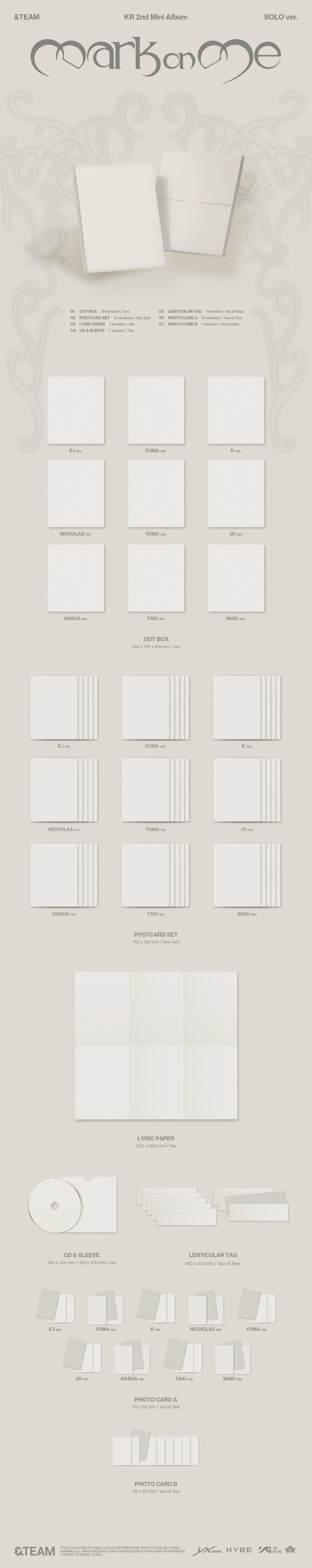 &TEAM - KR 2ND MINI ALBUM [MARK ON ME] (SOLO VER.)