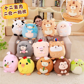 12 Chinese Zodiac Cushion Blanket 12"