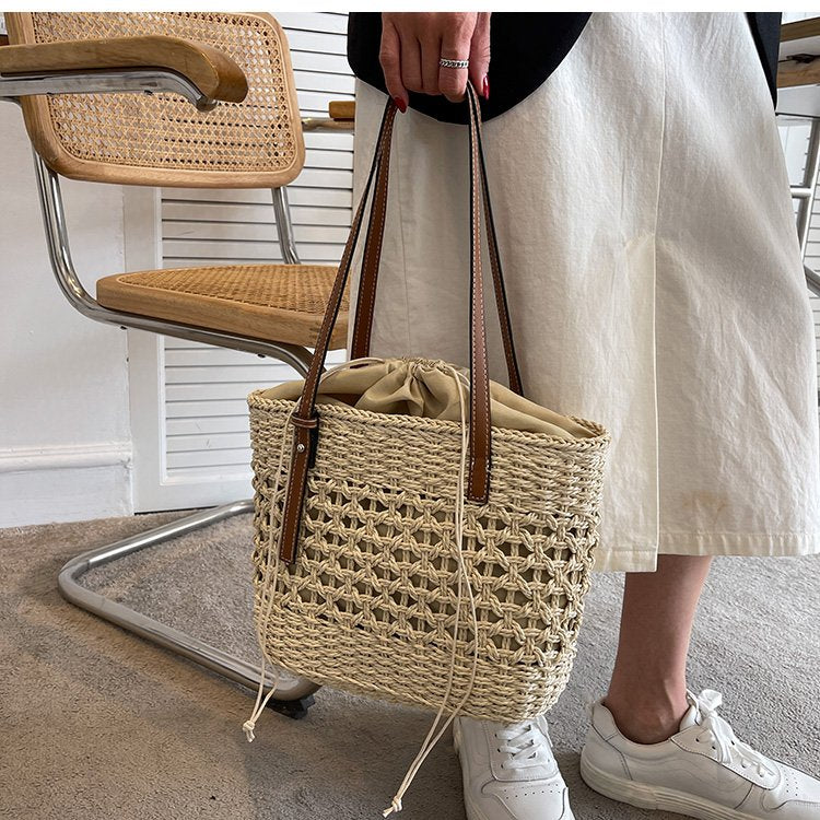 Basket Beige Shoulder Bag