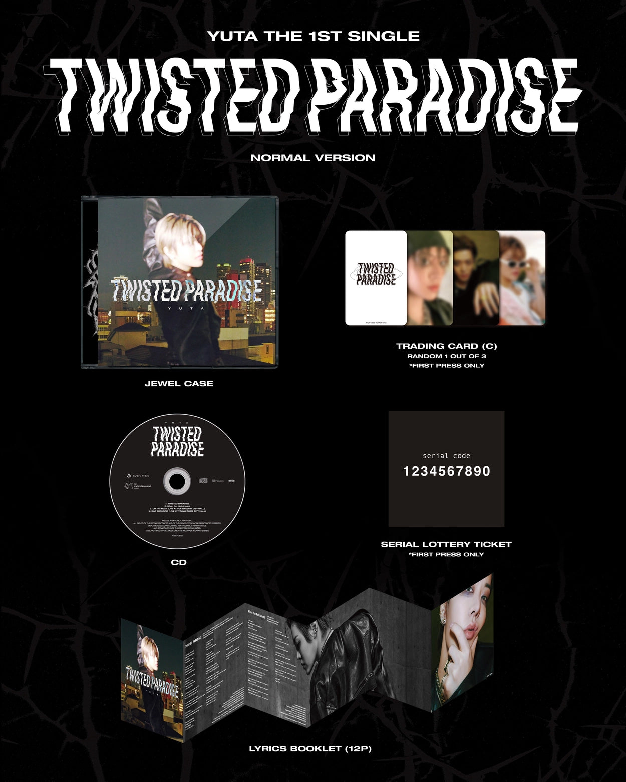 YUTA (NCT 127) JAPANESE ALBUM - TWISTED PARADISE (STANDARD VERSION)