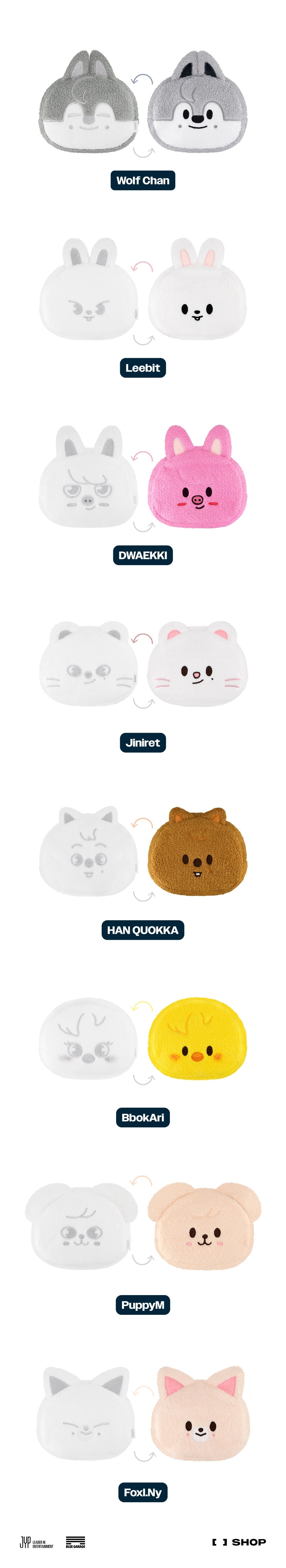 STRAY KIDS - DOMINATE : CELEBRATE POP-UP STORE MD - SKZOO REVERSIBLE FACE POUCH