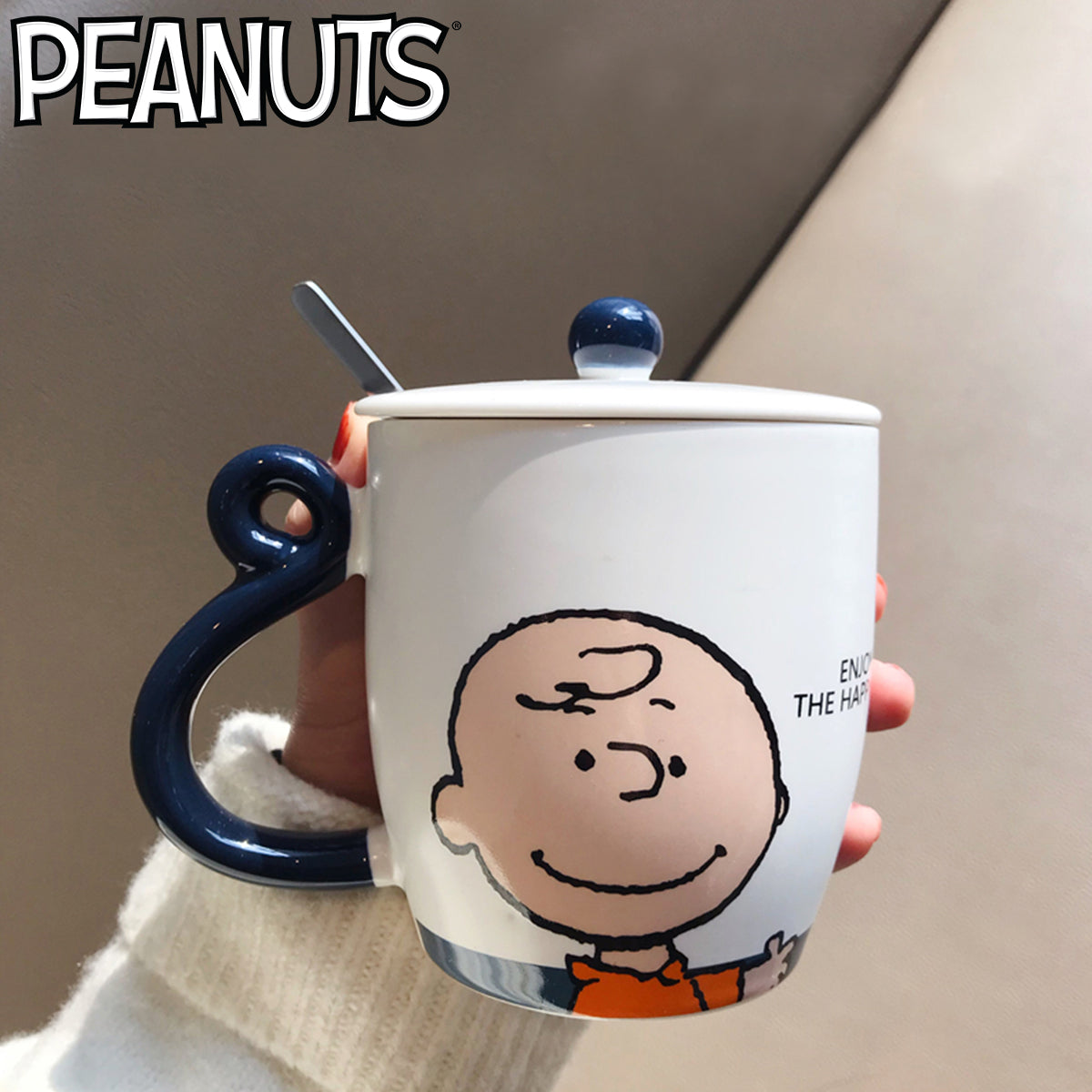 PEANUT SNOOPY© Charlie Mug With Lid & Spoon