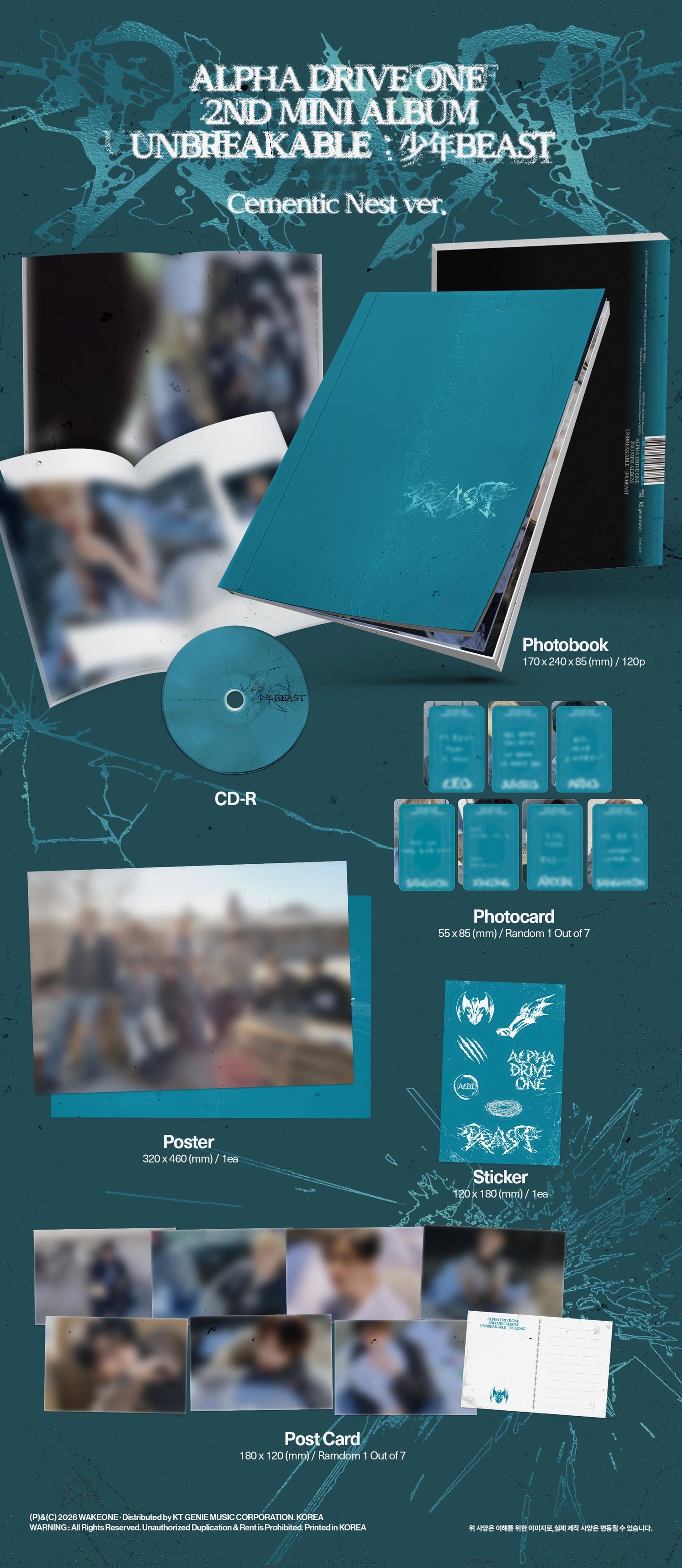 ALPHA DRIVE ONE 2ND MINI ALBUM - UNBREAKABLE : 少年BEAST (CEMENTIC NEST VER.)