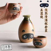 Sake Set - Raccoon Bottle + 2 cup (Japan Edition)