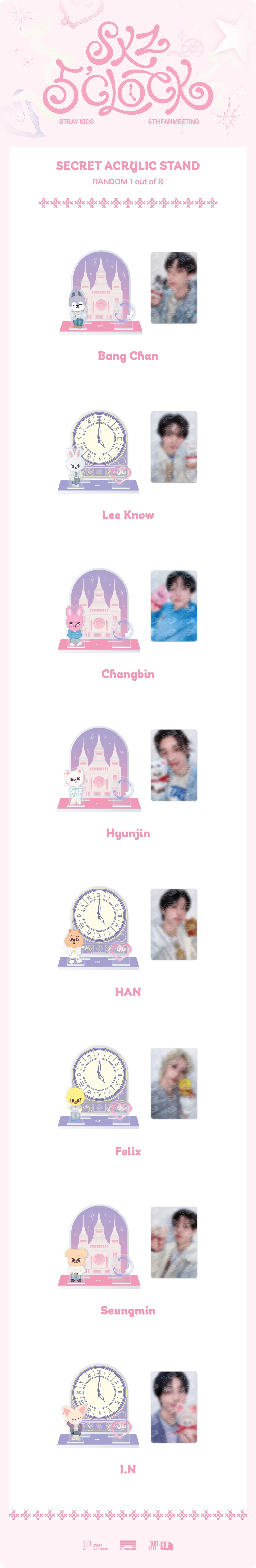Stray Kids - [SKZ 5'CLOCK] OFFICIAL MD SECRET ACRYLIC STAND (RANDOM VER)