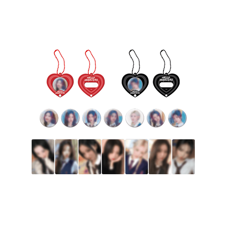 BABYMONSTER - HELLO MONSTERS TOUR RANDOM ACRYLIC KEYRING + PIN BUTTON SET OFFICIAL MD