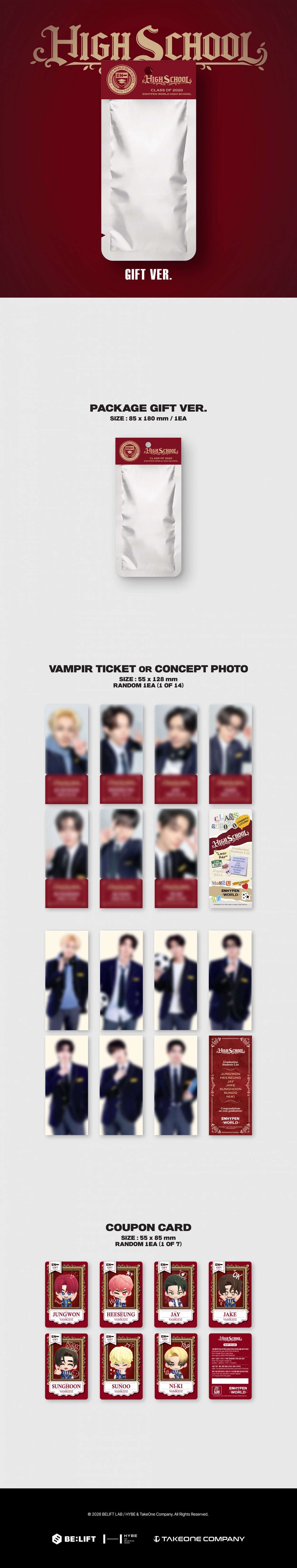 ENHYPEN - WORLD COUPON CARD COLLECTION (HIGH SCHOOL GIFT VER.)