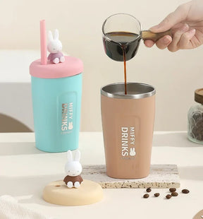 MIFFY© Authentic Stainless Steel Mug with Straw