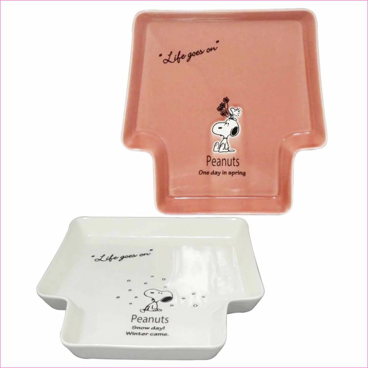 PEANUT SNOOPY© House Pink & White Plate (Japan Edition)