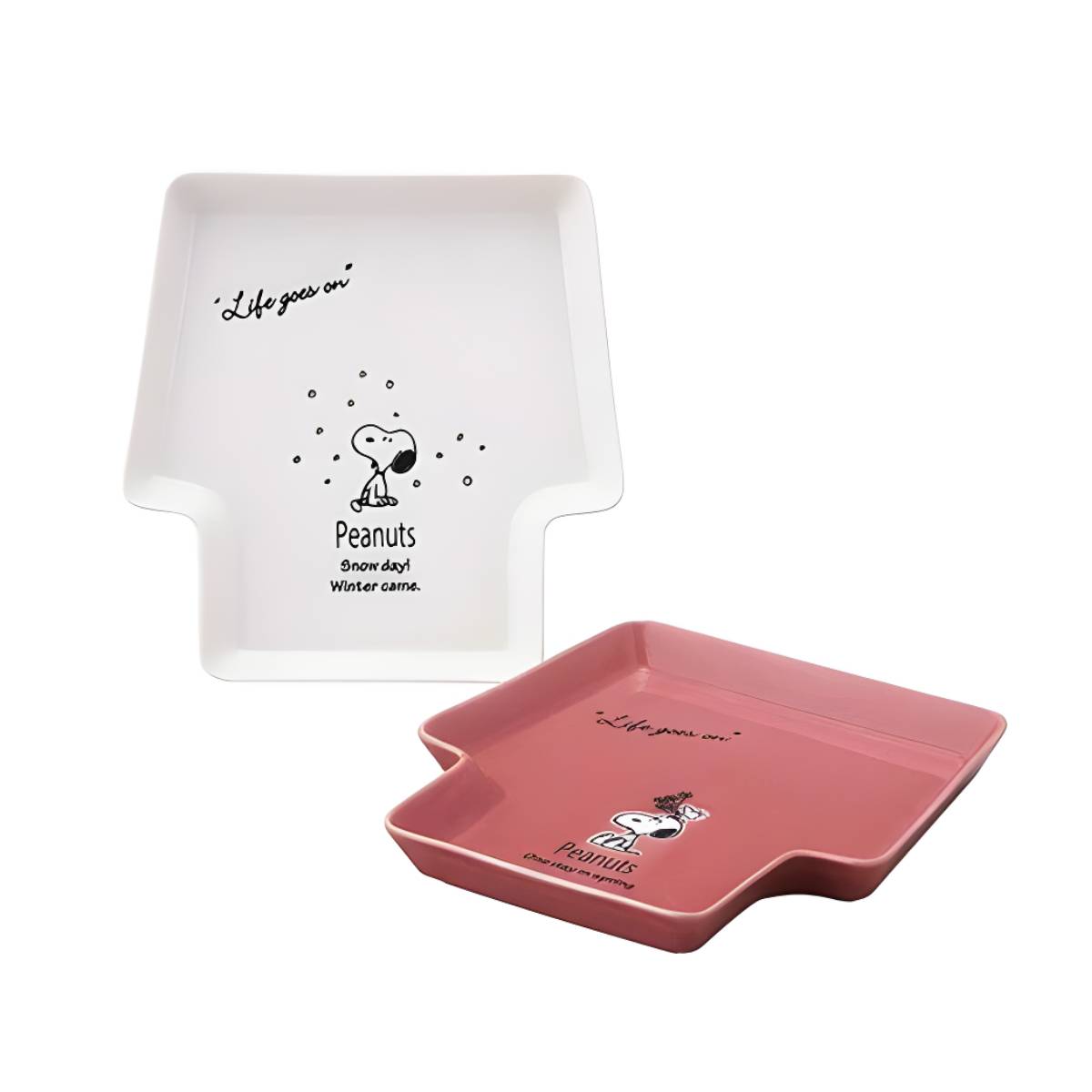 PEANUT SNOOPY© House Pink & White Plate (Japan Edition)