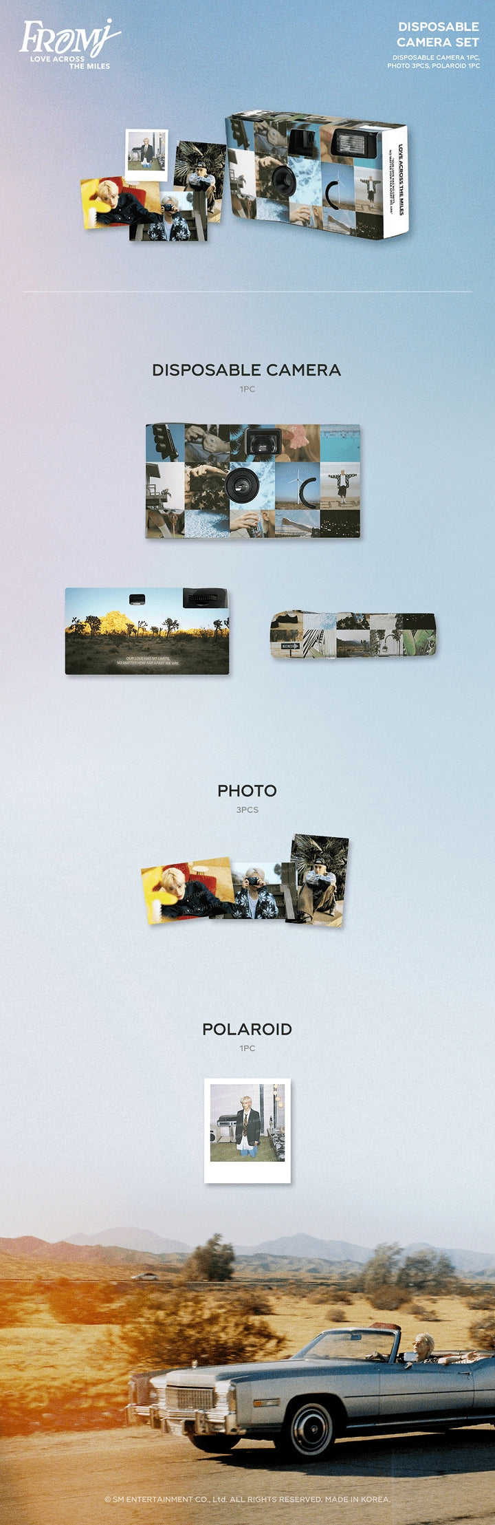 JAEHYUN (NCT 127) - THE 1ST PHOTOBOOK [FROM J : LOVE ACROSS THE MILES] MD DISPOSABLE CAMERA SET