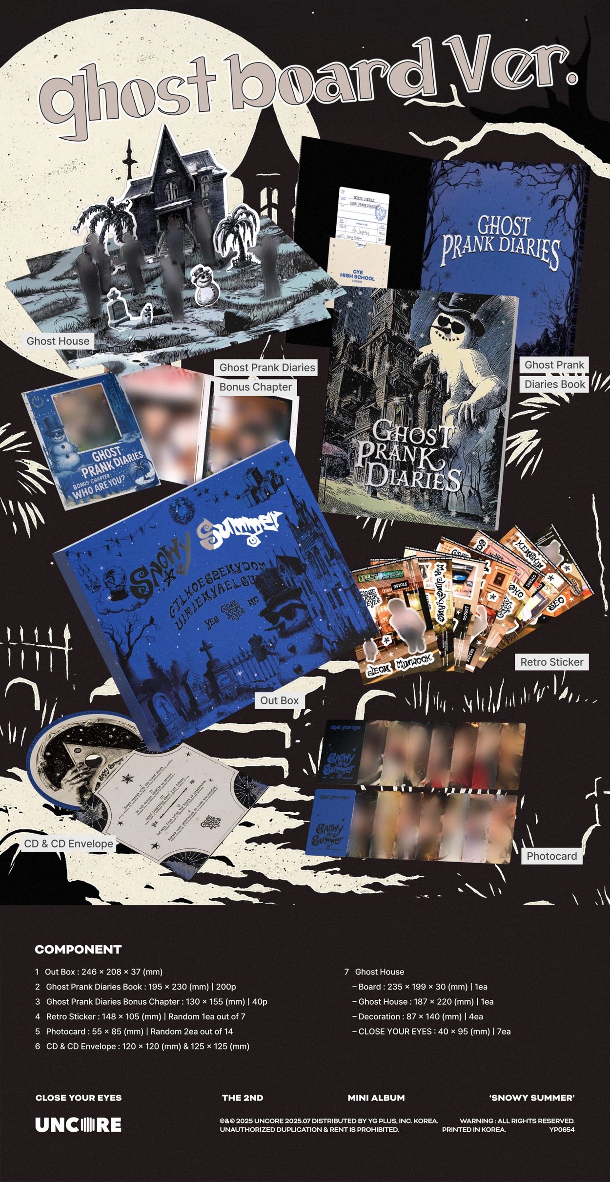 CLOSE YOUR EYES 2ND MINI ALBUM - SNOWY SUMMER (GHOST BOARD VER.)