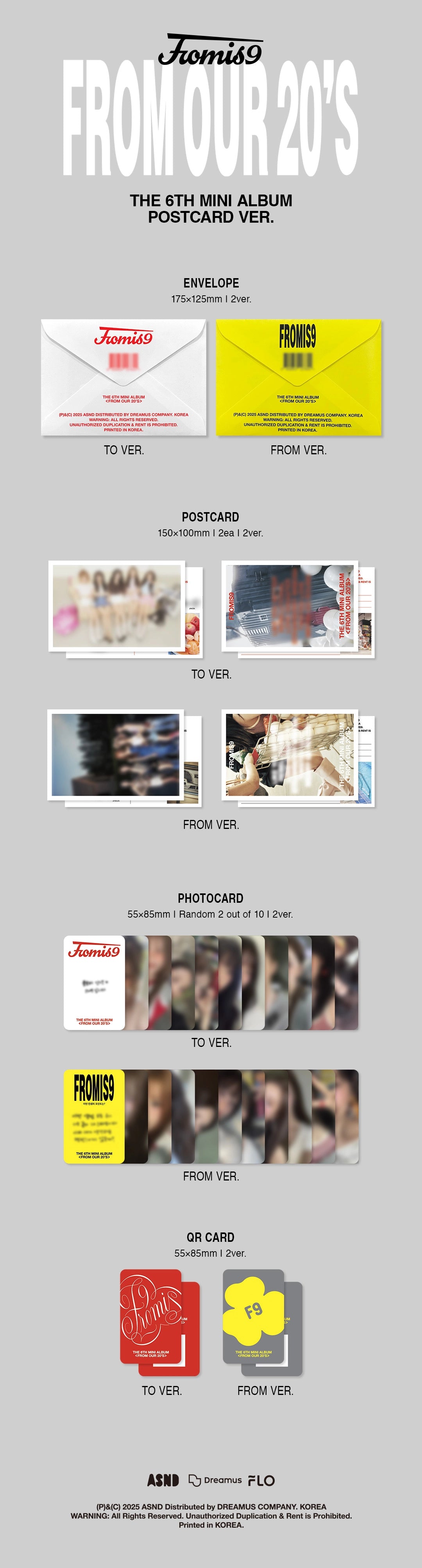 FROMIS_9 6TH MINI ALBUM - FROM OUR 20'S (POSTCARD VER.)