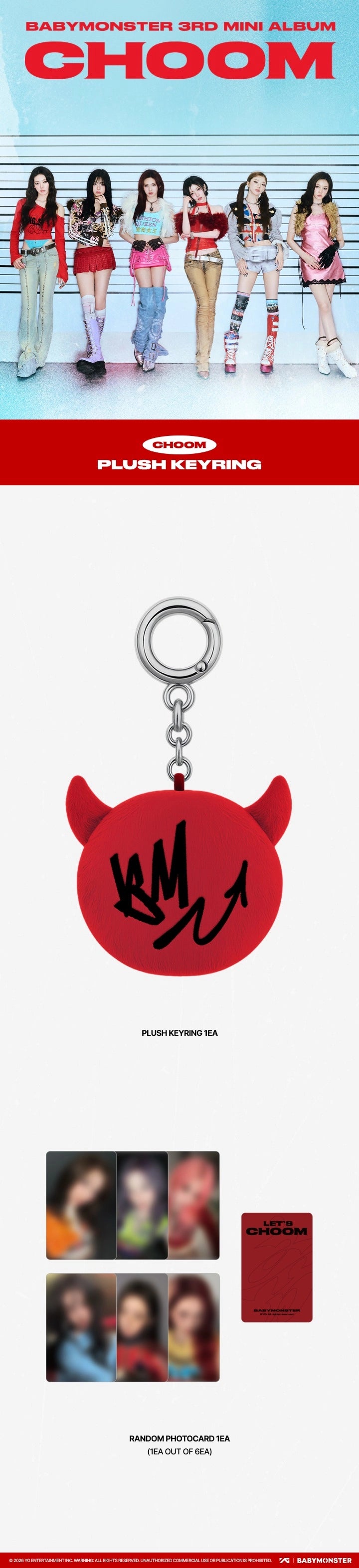 BABYMONSTER - [CHOOM] BABYMONSTER PLUSH KEYRING OFFICIAL MD