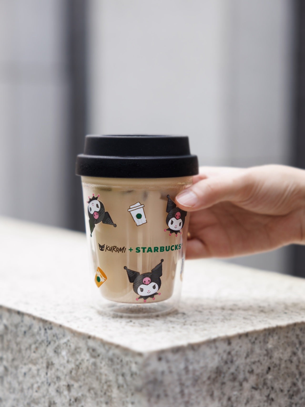 SANRIO Kuromi x Starbucks 10oz Double Wall Glass with lid