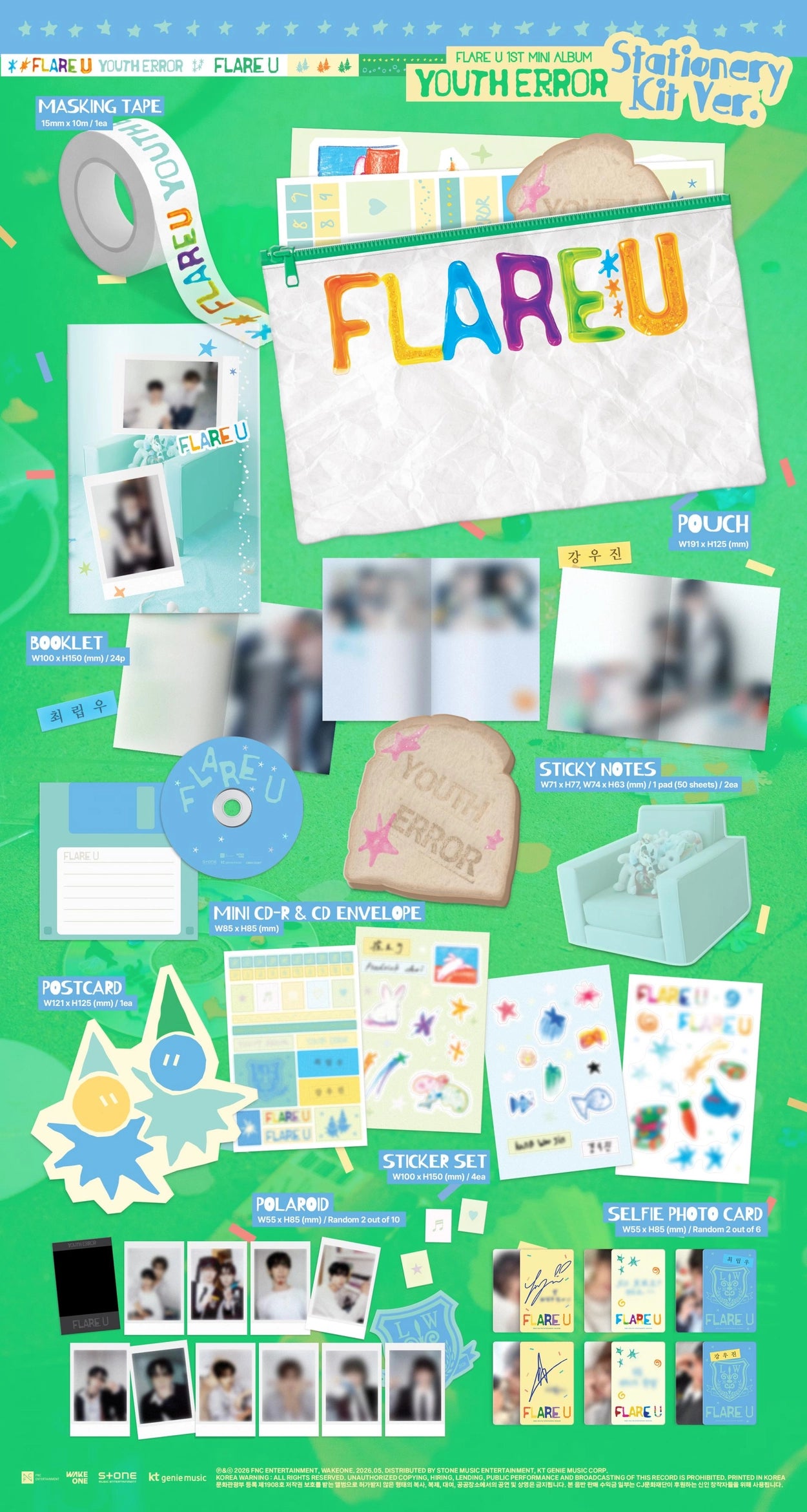 FLARE U 1ST MINI ALBUM - YOUTH ERROR (STATIONERY KIT VER.)