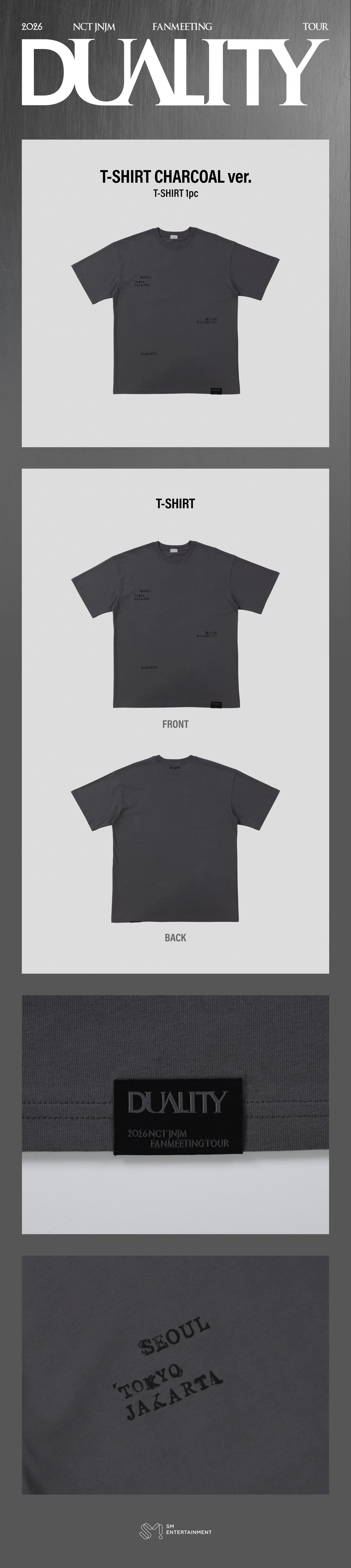 NCT JNJM - [FANMEETING TOUR [DUALITY] # SEOUL MD] T-SHIRT (CHARCOAL VER.)