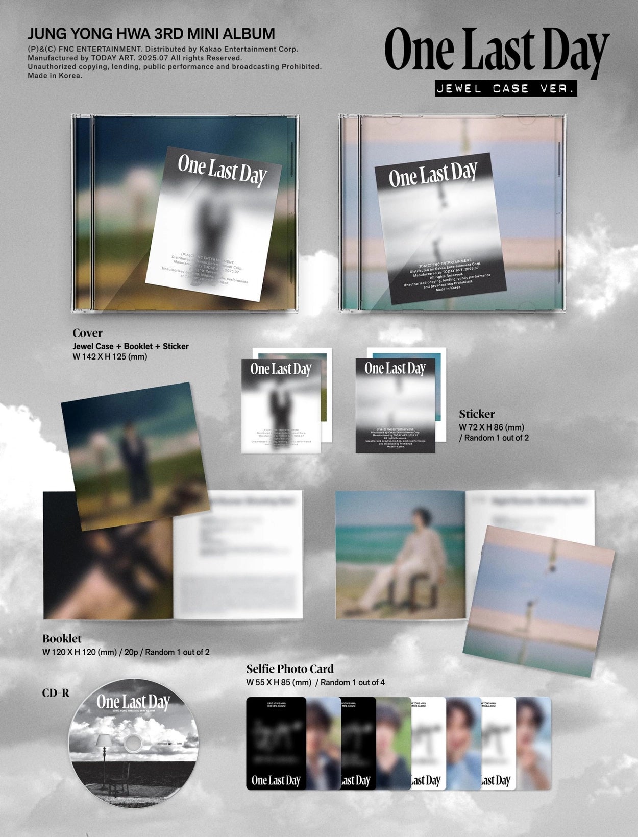 JUNG YONG HWA 3RD MINI ALBUM - ONE LAST DAY (JEWEL CASE VER.)
