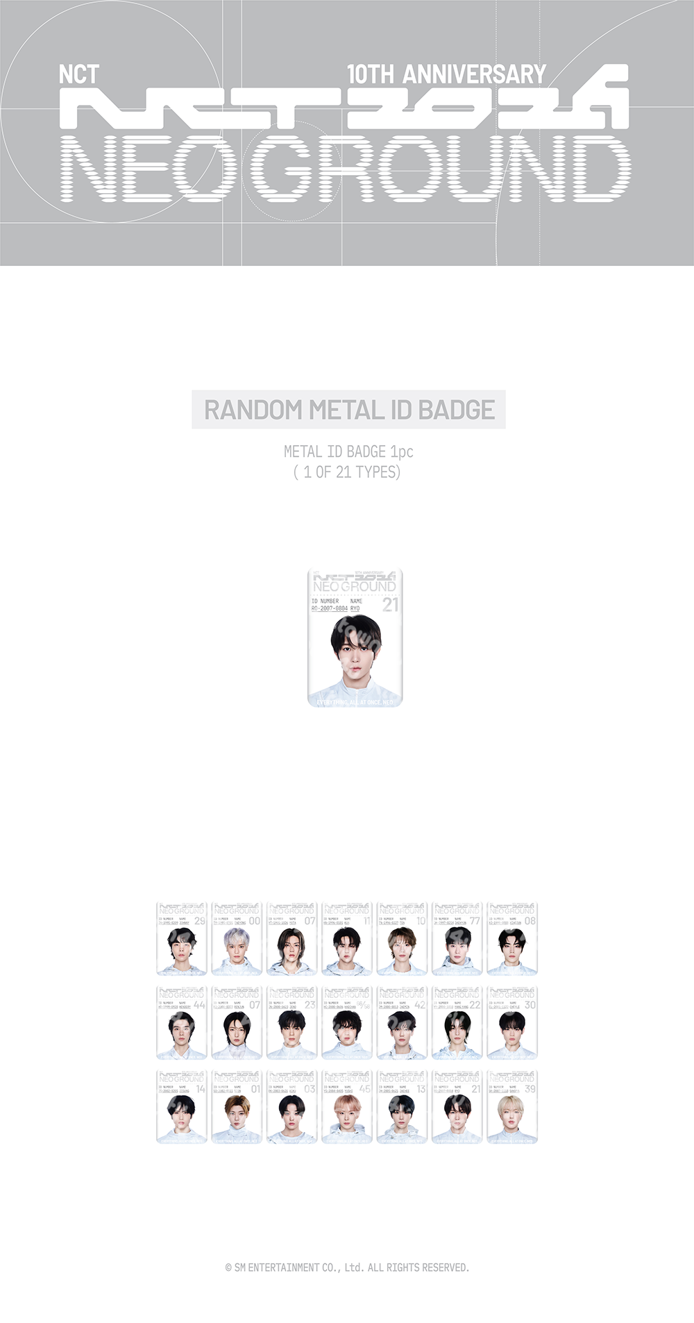 NCT - [NCT 10TH ANNIVERSARY [NCT 2026] POP UP : NEO GROUND MD] RANDOM METAL ID BADGE