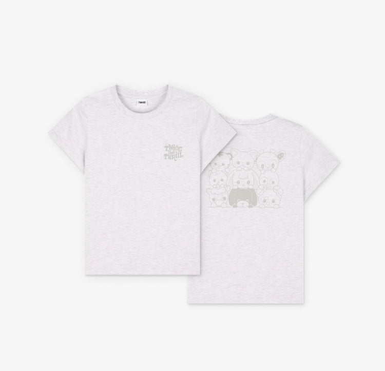 TWICE - 11TH ANNIVERSARY POP-UP STORE <TWICE THE THRILL> T-SHIRT (Gray)