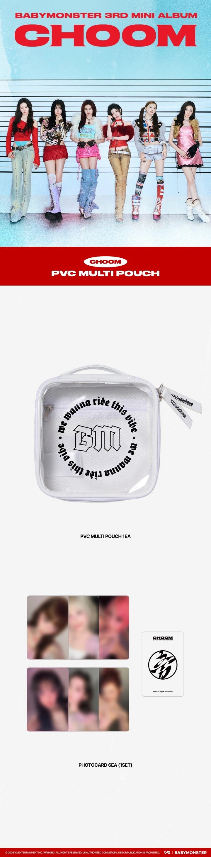 BABYMONSTER - [CHOOM] BABYMONSTER PVC MULTI POUCH OFFICIAL MD