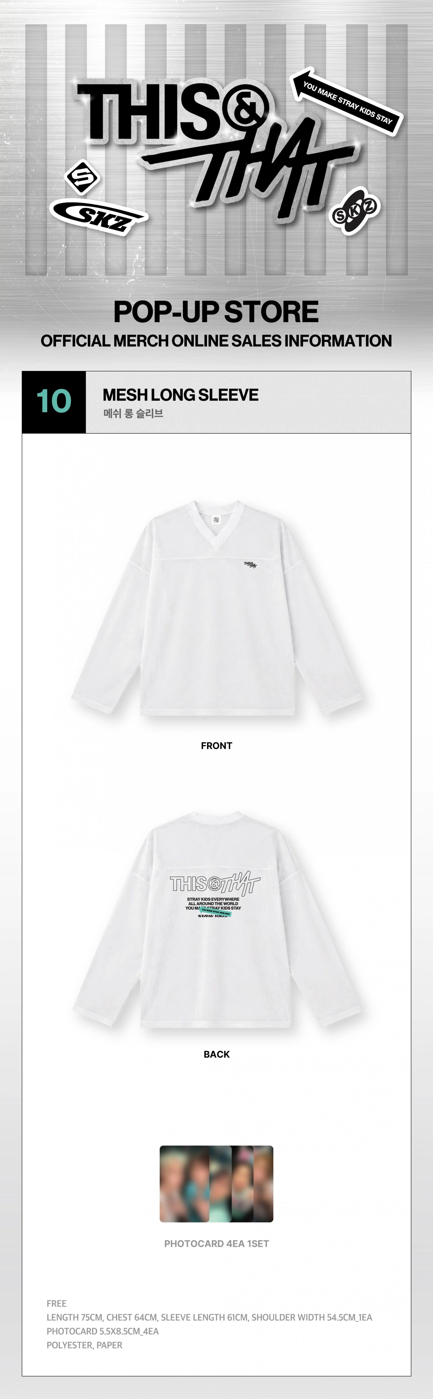 STRAY KIDS - [THIS & THAT] POP-UP MD MESH LONG SLEEVE (WEEK 1)