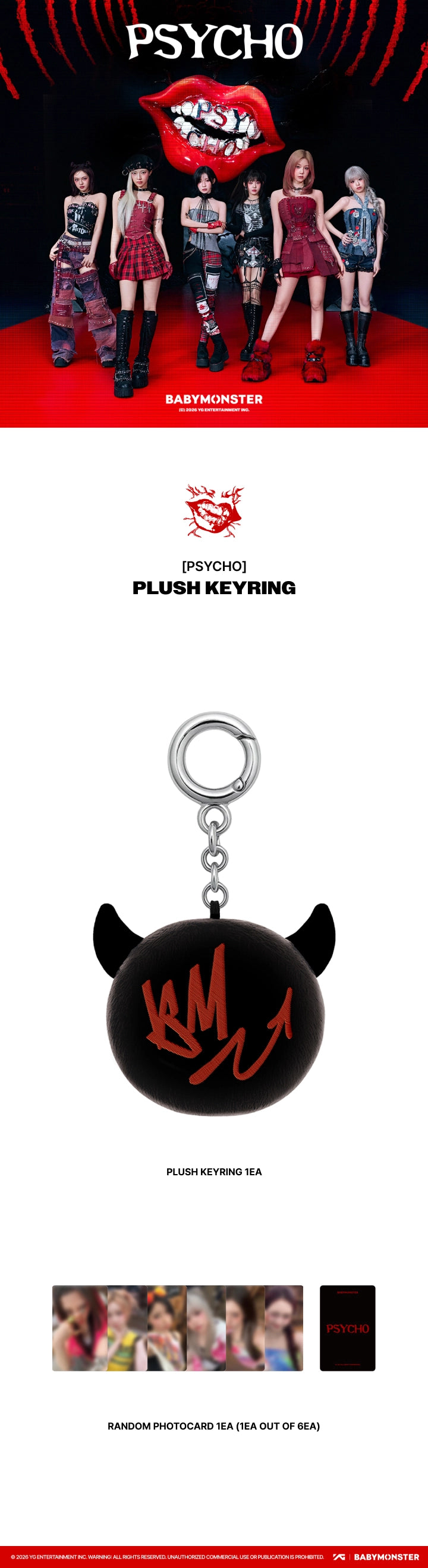 BABYMONSTER - [CHOOM] BABYMONSTER PLUSH KEYRING OFFICIAL MD